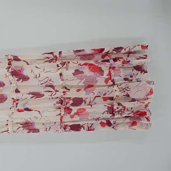 Boss Dabeata Chiffon Maxi Floral With Adjustable Ties Dress Size 14 - Picture 6 of 9